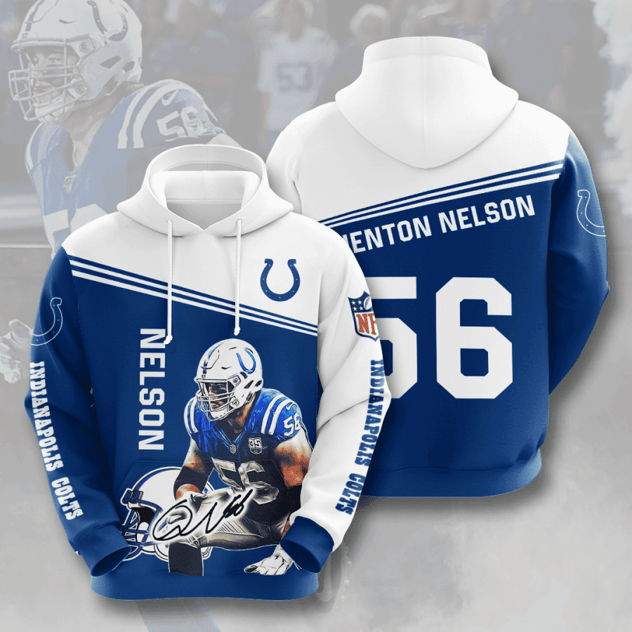 Quenton Nelson 56 Indianapolis Colts 3D All Over Print Hoodie, Zip Hoodie