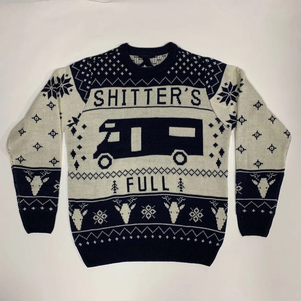 Quick sale cross-border supply pullover sweater round neck jacquard vintage car men's Christmas sweater spot