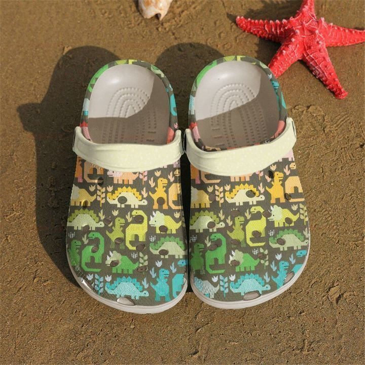 Quilting Dinosaurs Pattern Gift For Lover Rubber clog Shoes Comfy Footwear