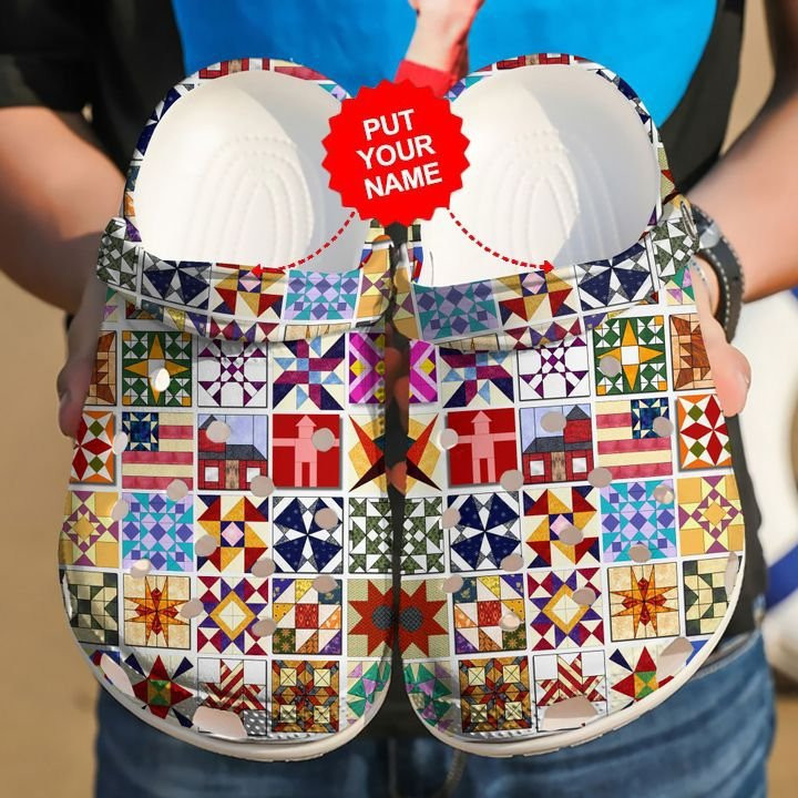 Quilting Funny Pattern clog Shoes Colorful