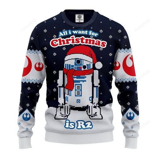 R2 Star Wars Xmas Christmas For Unisex Ugly Christmas Sweater Adult 3D Funny Matching for family