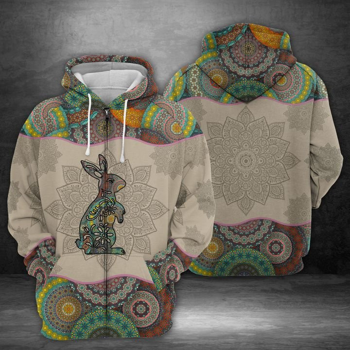 Rabbit 3D All Over Print Hoodie, Zip Hoodie