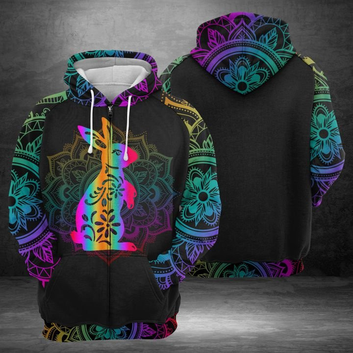 Rabbit 3D All Over Print Hoodie, Zip Hoodie