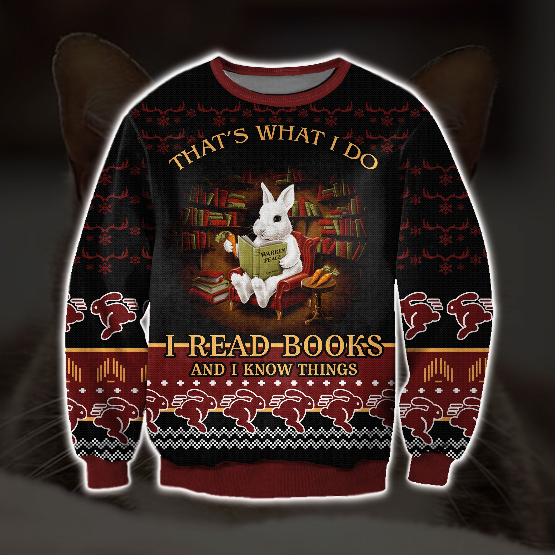 Rabbit That'S What I Do 3D Print Ugly Christmas Sweater Adult 3D Funny Matching for family