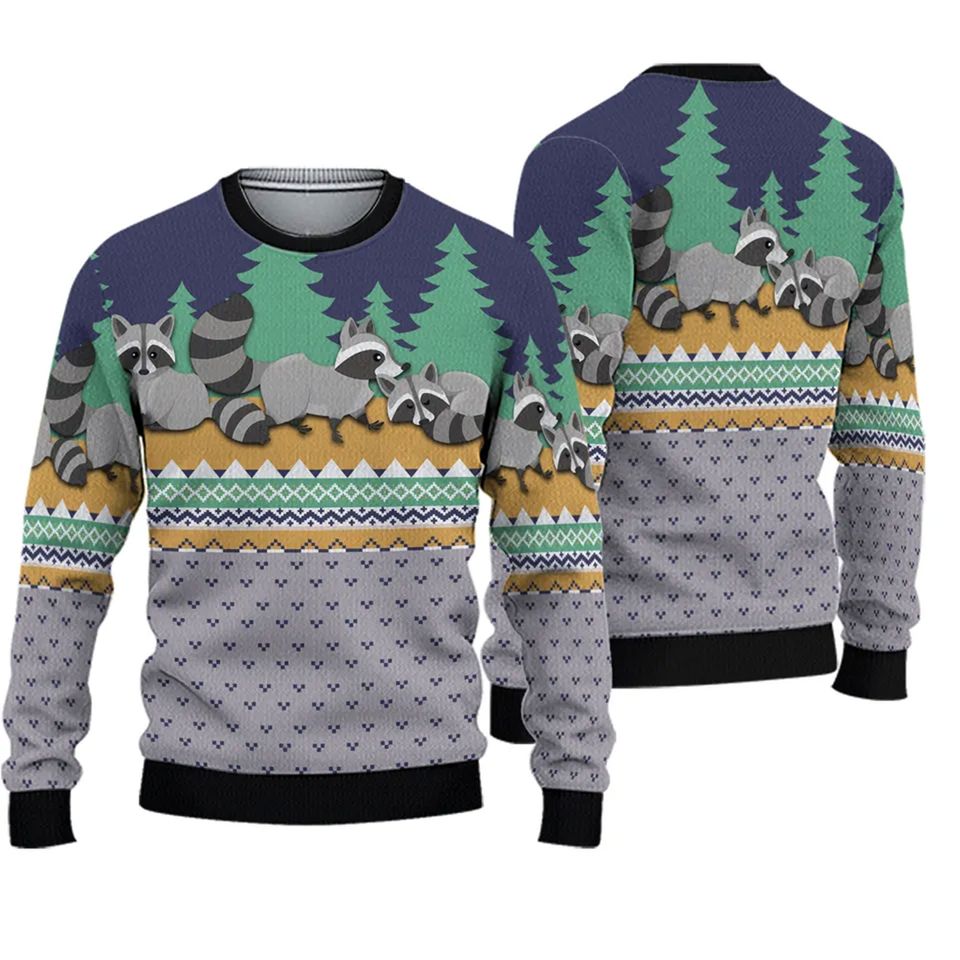 Raccoon Christmas Ugly Christmas Sweater