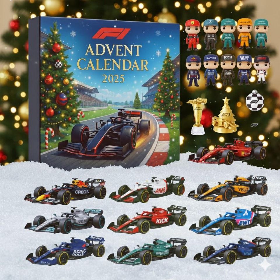Racing Car 24 Acrylic Ornaments Advent Calendar 2025, Motorsport Christmas Countdown Gift
