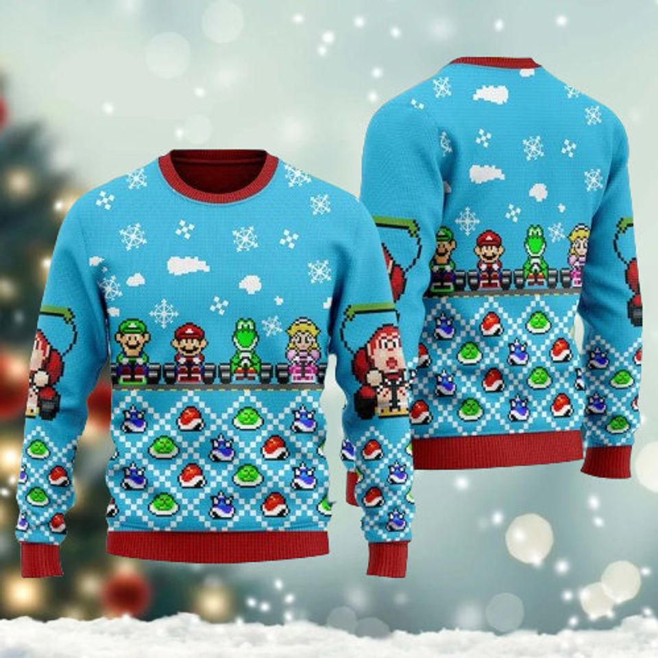 Racing Characters 3D All Over Printed T-shirt, US Animation Ugly Christmas Sweater