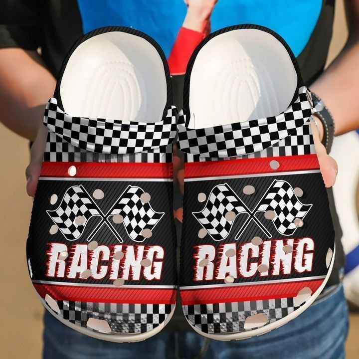 Racing Checkered Flag Classic Clogs Shoes