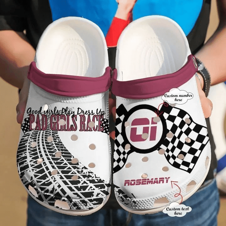 Racing Personalized Bad Girls Race Classic Clogs Shoes