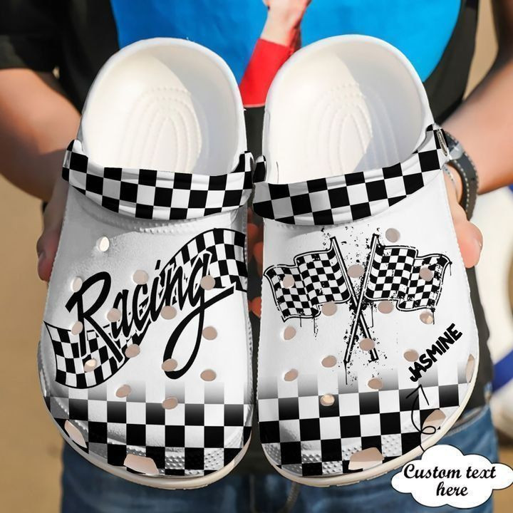 Racing Personalized Flag Classic Clogs Shoes