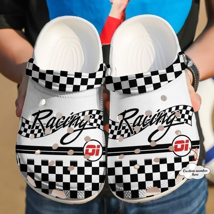 Racing Personalized Flag V2 Classic Clogs Shoes