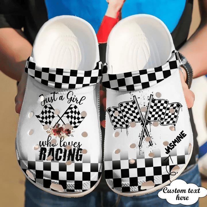 Racing Personalized Just A Girl Who Loves Classic Clogs Shoes