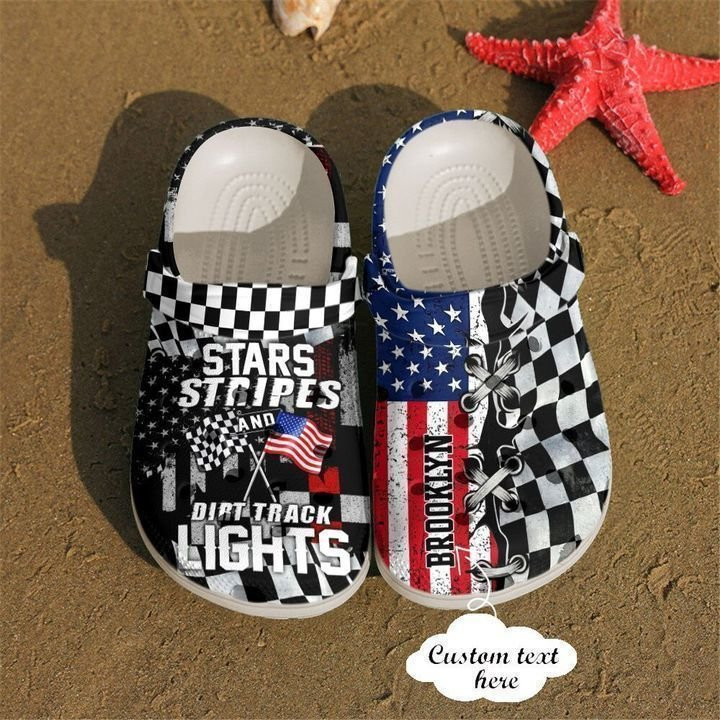 Racing Personalized Star Stripes Classic Clogs Shoes