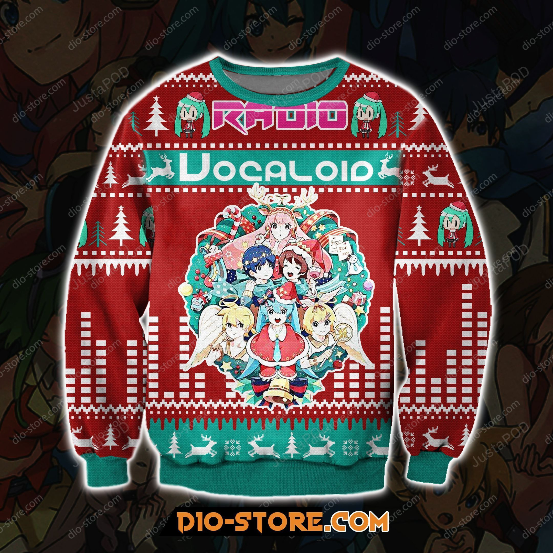 Radio Vocaloid Ugly Christmas Sweater Adult 3D Funny Matching for family