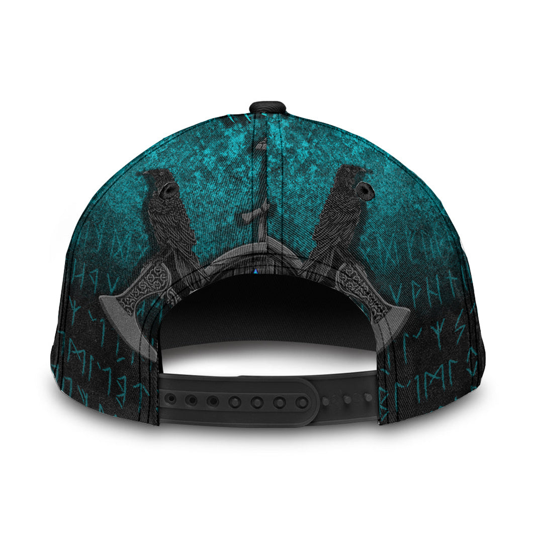 Ragnar Lothbrok - Ragnar Lodbrok - Viking Warrior - Cyan Version Classic Cap 3D Baseball Caps Trucker Hats Custom Hats Gifts For Men & Women