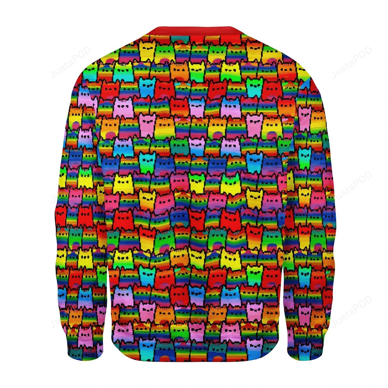 Rainbow Cat Ugly Christmas Sweater Adult 3D Funny Matching for family