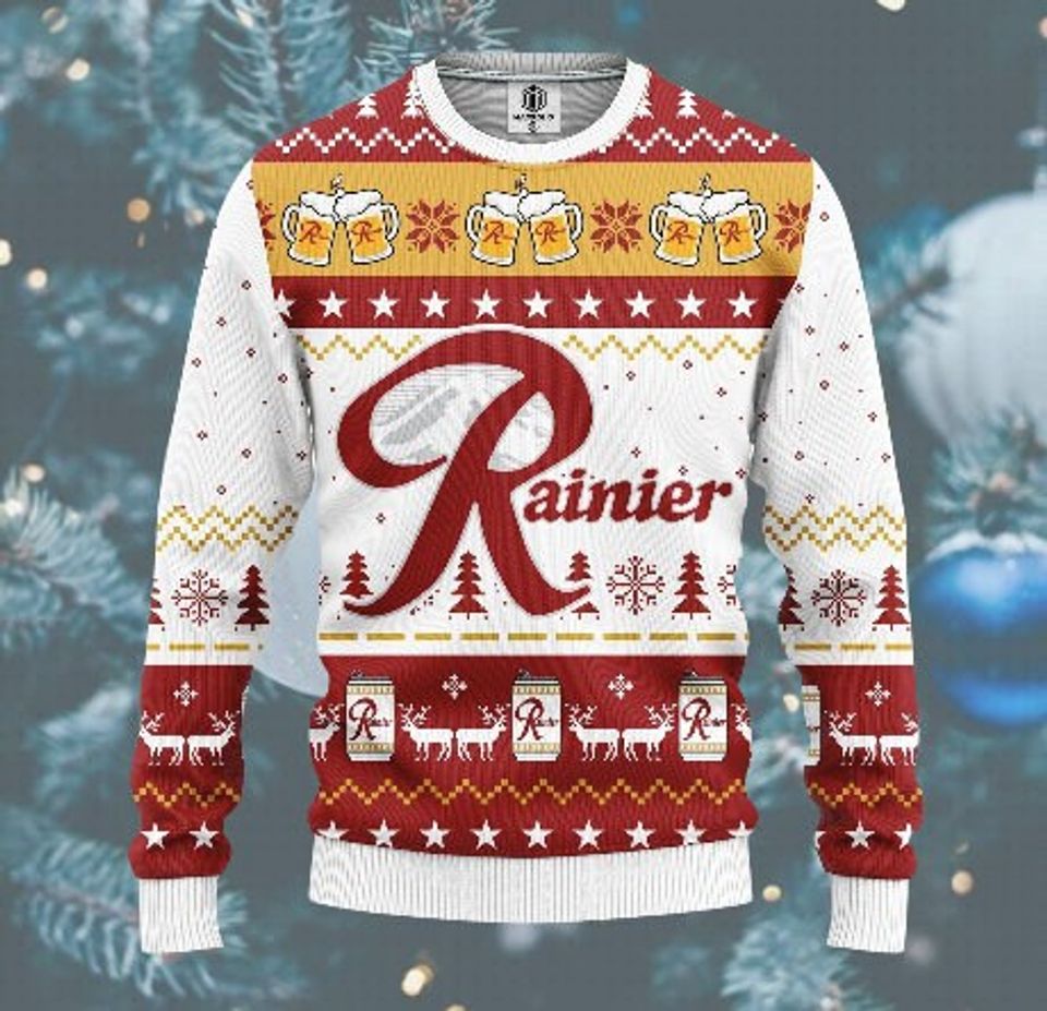 Rainier Beer Ugly Christmas Sweater, Rainier Beer