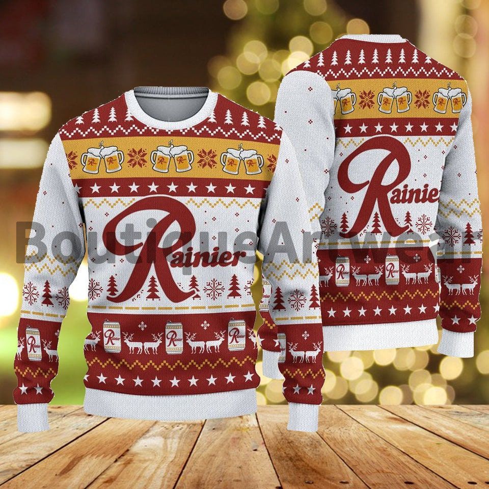 Rainier Beer Ugly Sweater Christmas, Gift For Xmas 3D Sweater