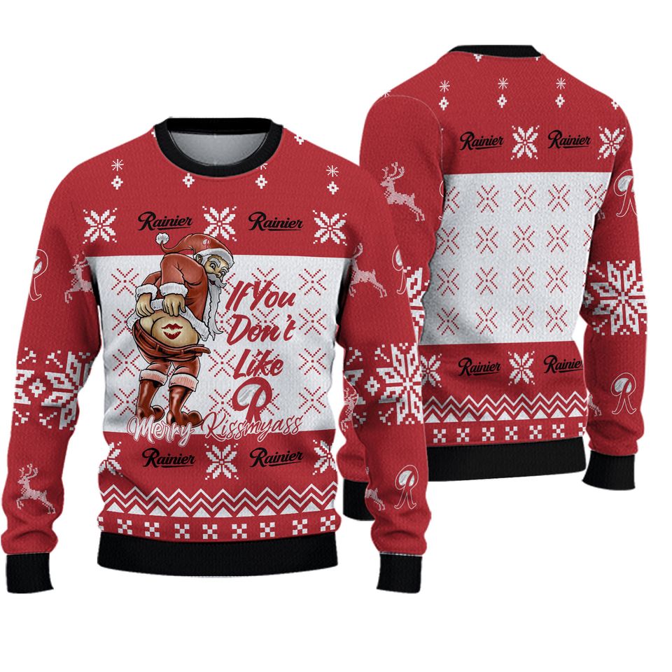 Rainier Funny Santa Christmas Ugly Sweater