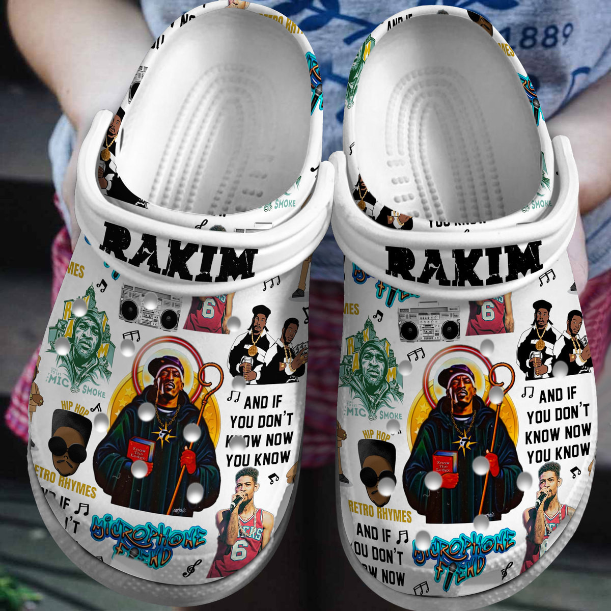 Rakim Rapper Music Crocs Crocband Clogs Shoes Comfortable For Men Women and Kids