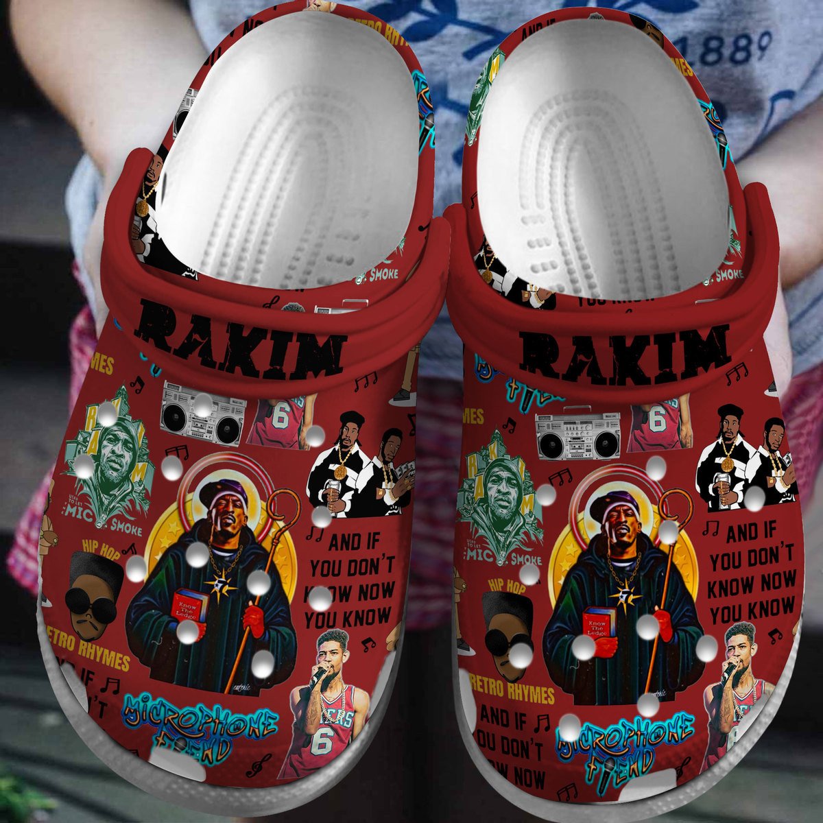 Rakim Rapper Music Crocs Crocband Clogs Shoes Comfortable For Men Women and Kids