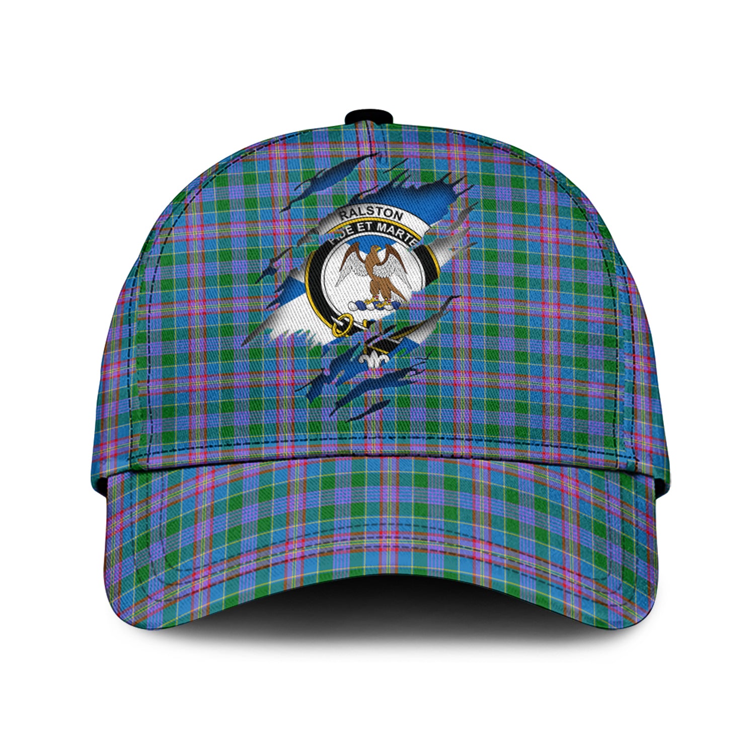 Ralston Tartan Plaid Cap, Family Crest In Me Style Tartan Baseball Cap TS23 Trucker Hats Custom Hats Gifts For Men & Women