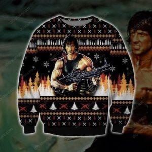 Rambo Ugly Christmas Sweater Adult 3D Funny Matching for family