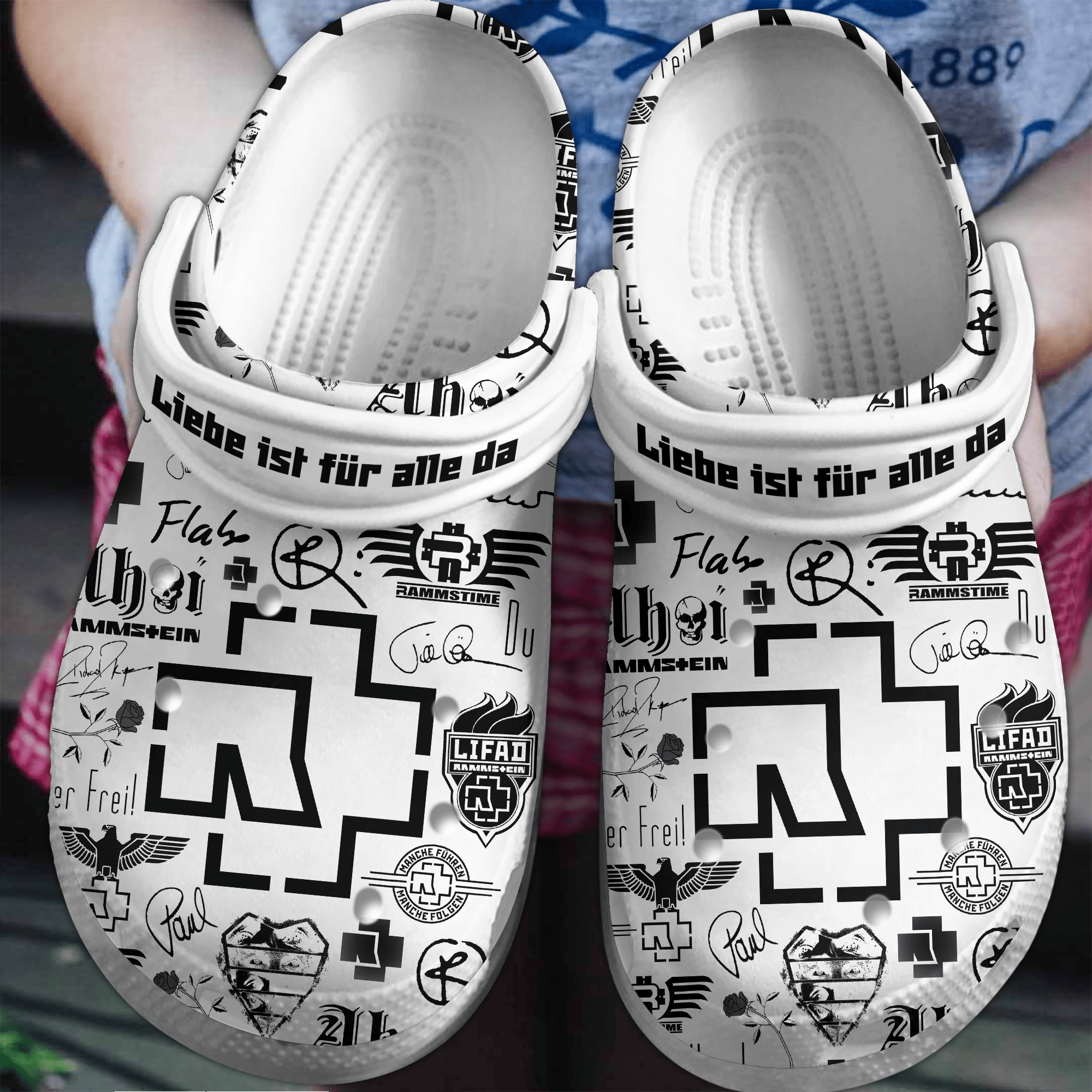 Rammstein Music Crocs Crocband Clogs Shoes Comfortable For Men Women and Kids