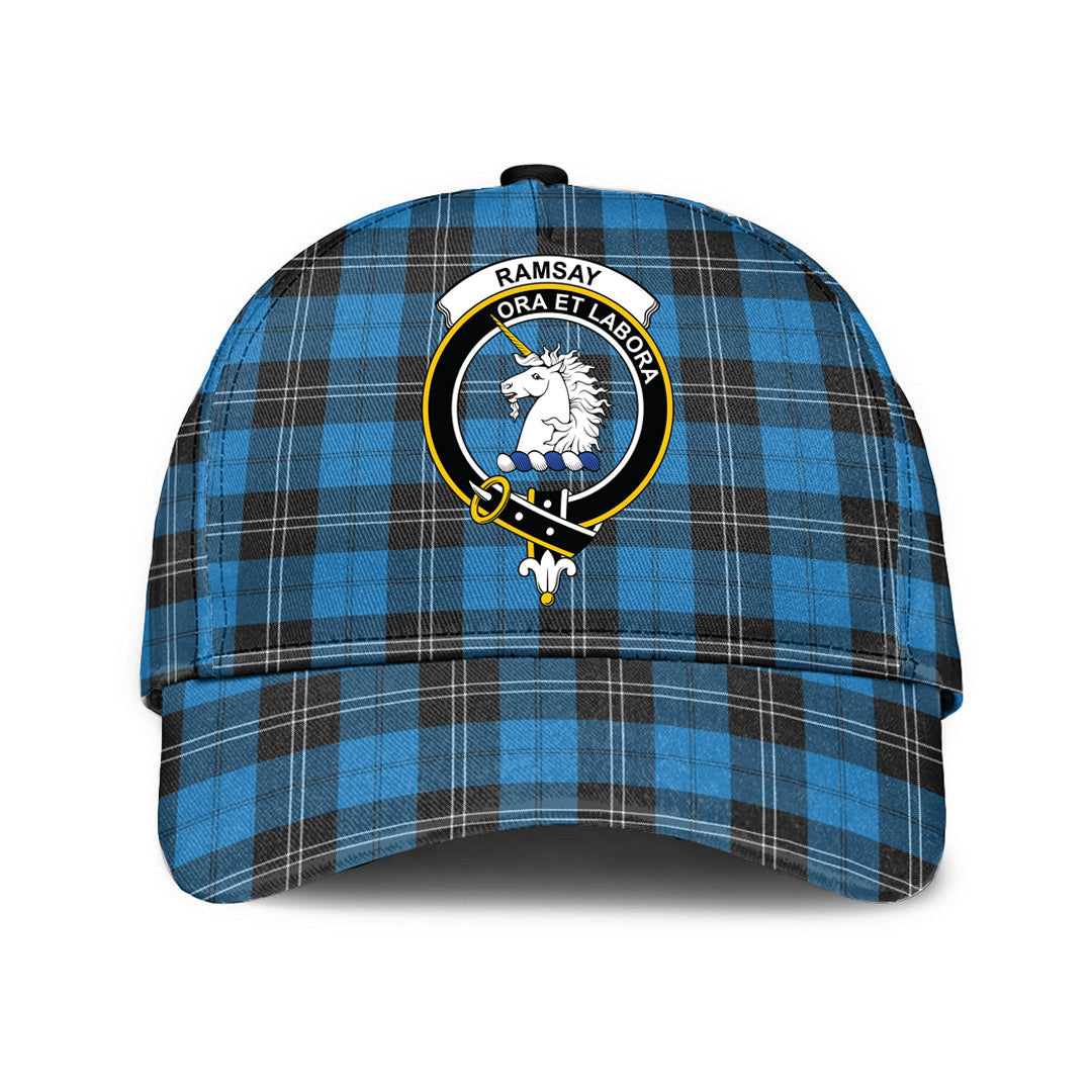 Ramsay Blue Ancient Tartan Baseball Cap, Tartan Plaid Cap with Family Crest K23 Trucker Hats Custom Hats Gifts For Men & Women