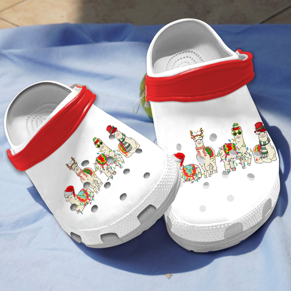 Rare Christmas Sloth Lights Animal Crocs Crocband Clogs Shoes Comfortable For Men Women and Kids