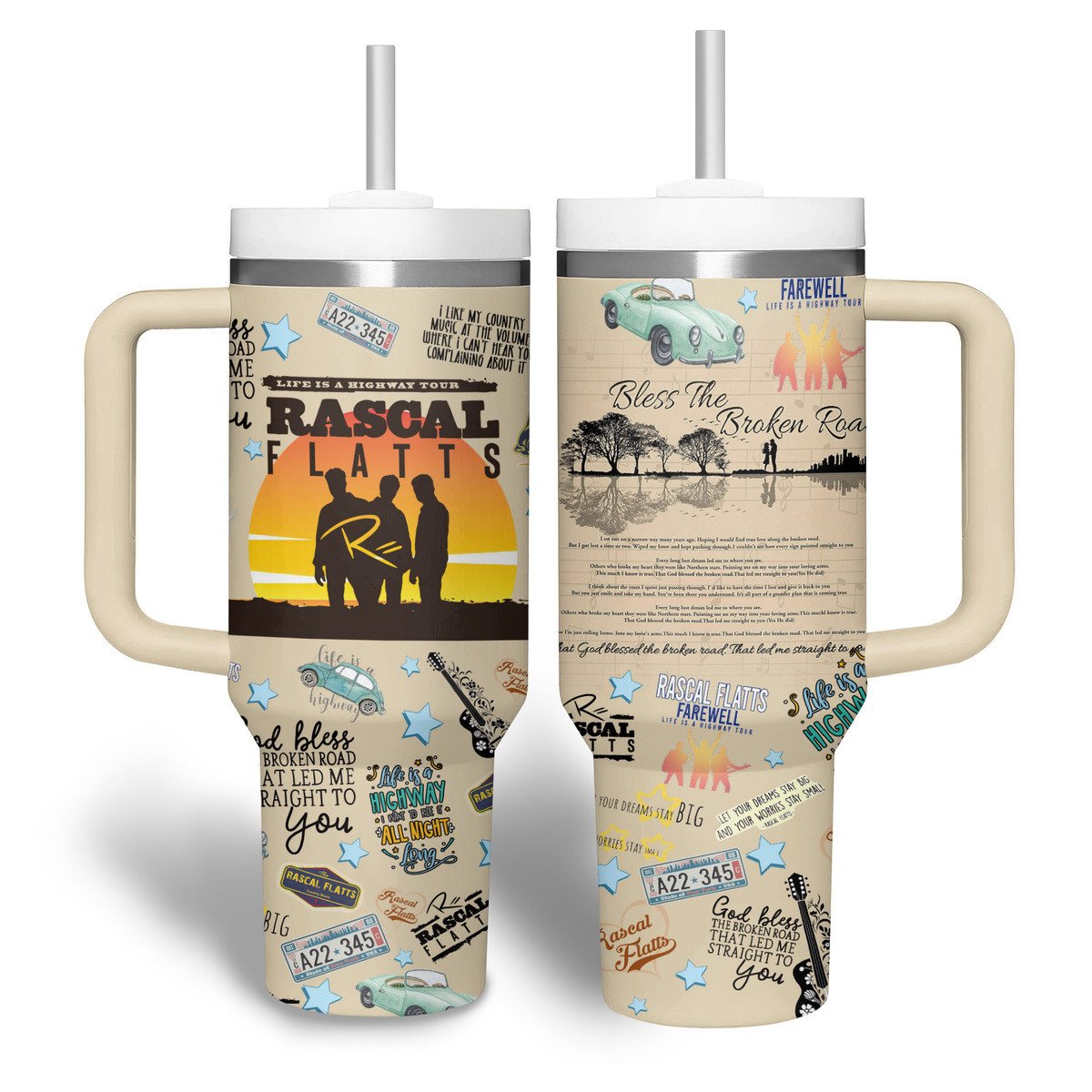 Rascal Flatts Music Custom Stanley Cup 40 oz 30 oz Tumbler With HandleTVC2301513
