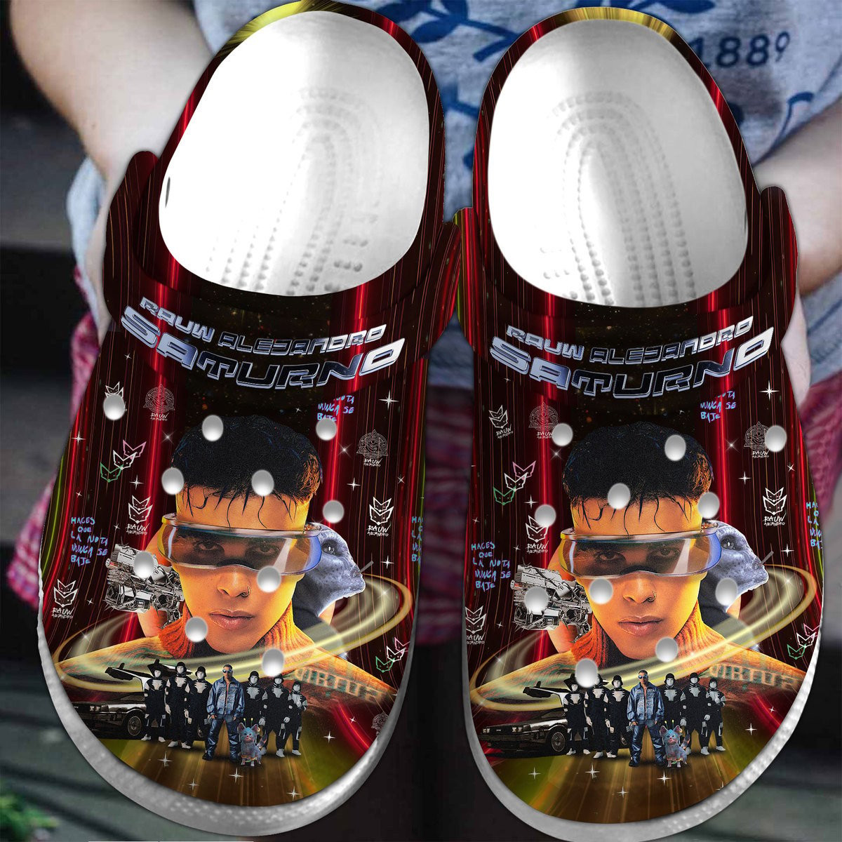 Rauw Alejandro Saturno Album Music Crocs Crocband Clogs Shoes Comfortable For Men Women and Kids