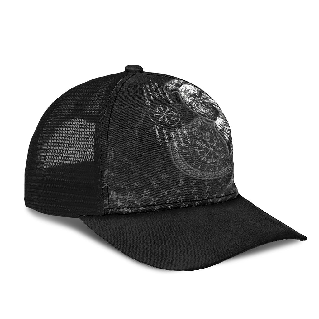 Raven and Ourobos and Runes Mesh Back Cap Trucker Hats Custom Hats Gifts For Men & Women