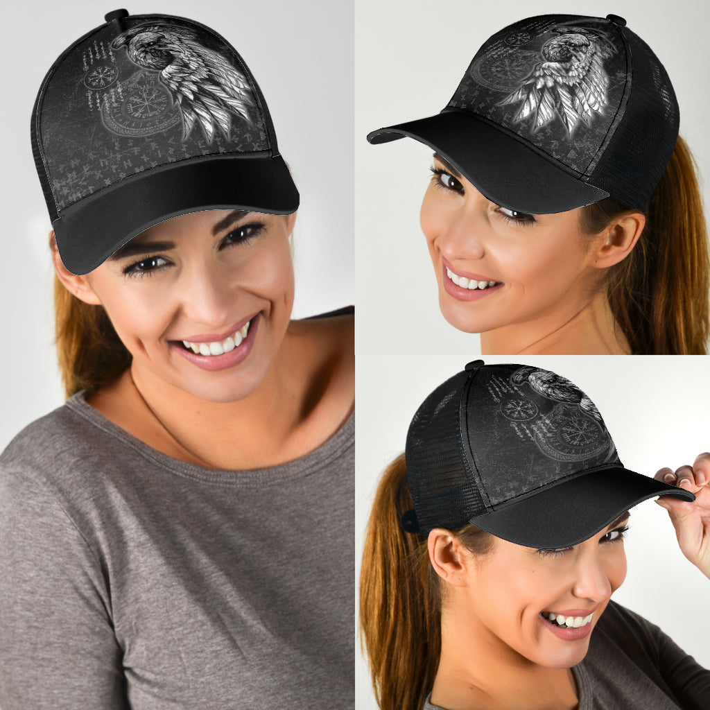 Raven and Ourobos and Runes Mesh Back Cap Trucker Hats Custom Hats Gifts For Men & Women