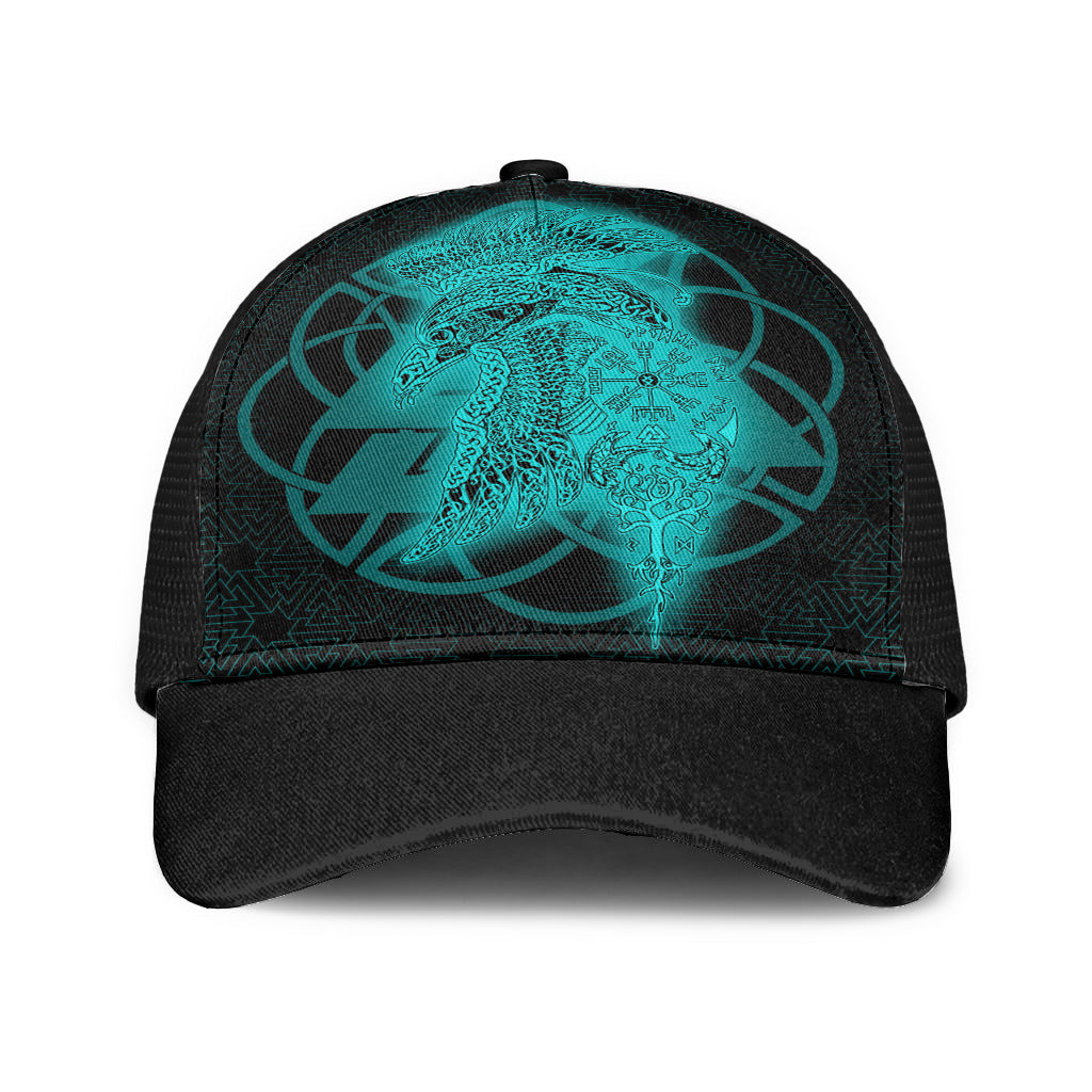 Raven Valknut Turquoise Viking Homeset Mesh Back Cap Trucker Hats Custom Hats Gifts For Men & Women