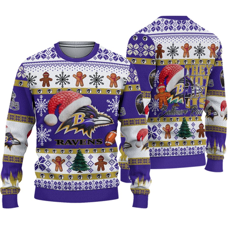 Ravens Santa They Not Like Us Ugly Christmas Sweater
