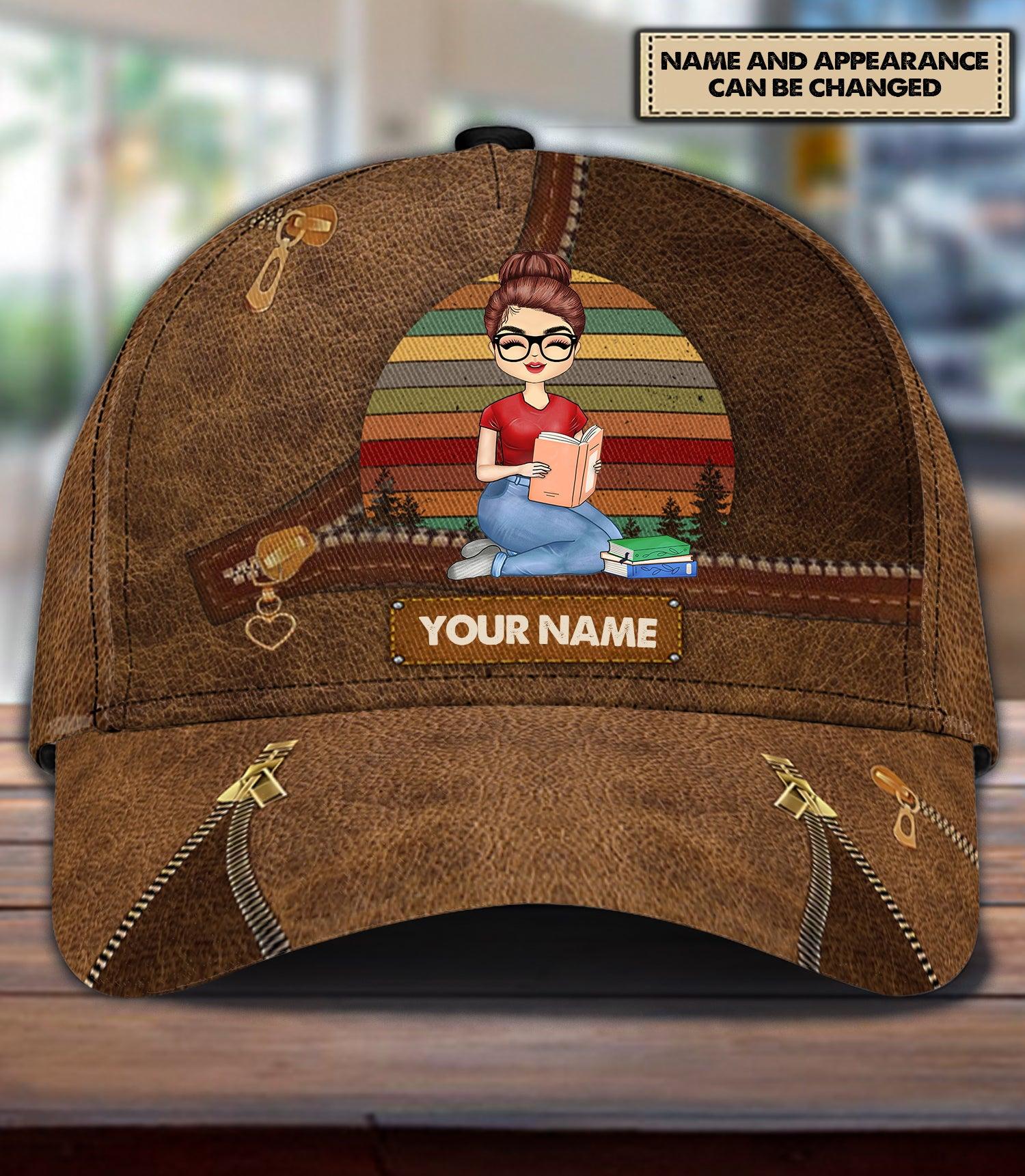 Reading Book Personalized Classic Cap, Personalized Gift for Book Lovers, Readers Trucker Hats Custom Hats Gifts For Men & Women