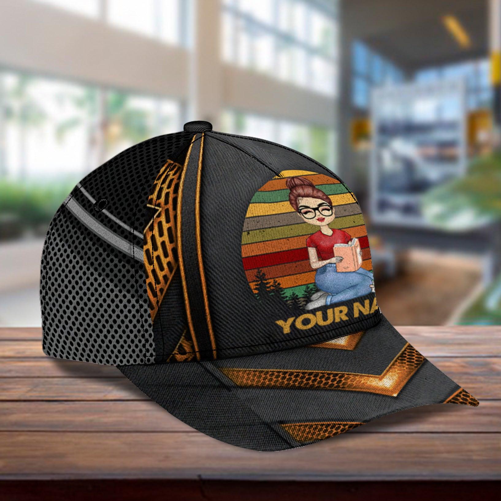 Reading Book Personalized Classic Cap, Personalized Gift for Book Lovers, Readers Trucker Hats Custom Hats Gifts For Men & Women