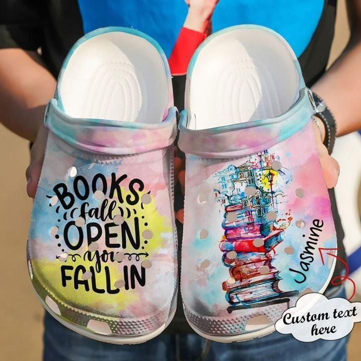 Reading Personalized Books Fall Open clog Shoes Reading