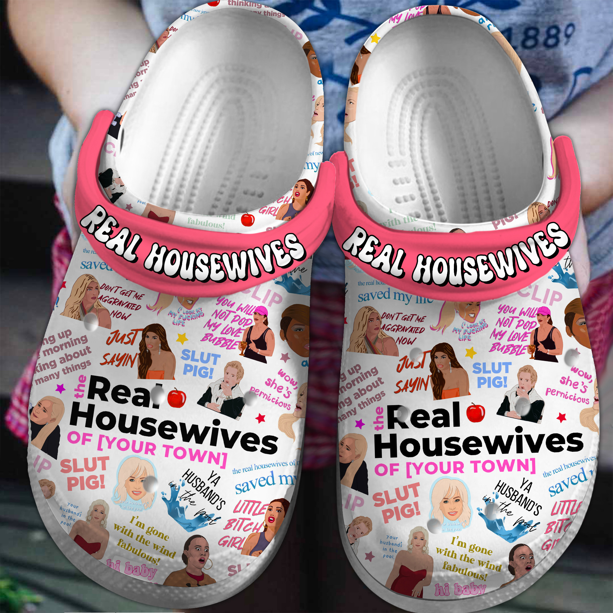 Real Housewives TV Series Crocs Crocband Clogs Shoes Comfortable For Men Women and Kids