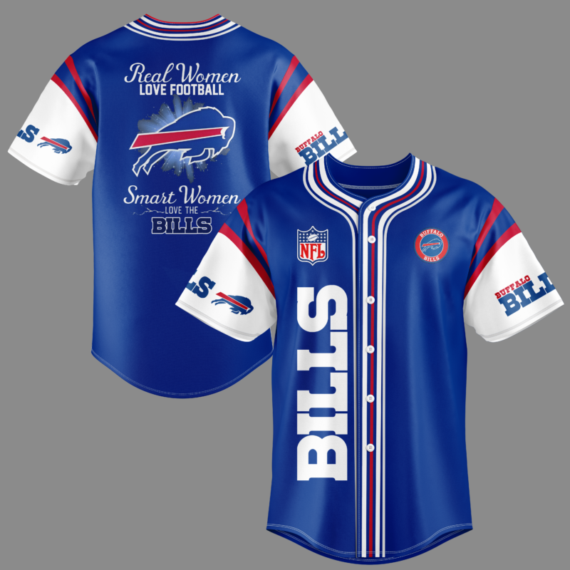 Real Women Love Football Smart Women Love The Buffalo Bills NLF 2023 Baseball Jersey For Fan
