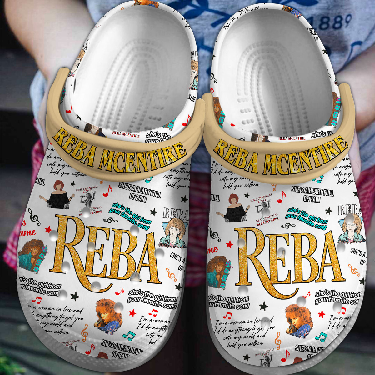 Reba McEntire Music Crocs Crocband Clogs Shoes Comfortable For Men Women and Kids