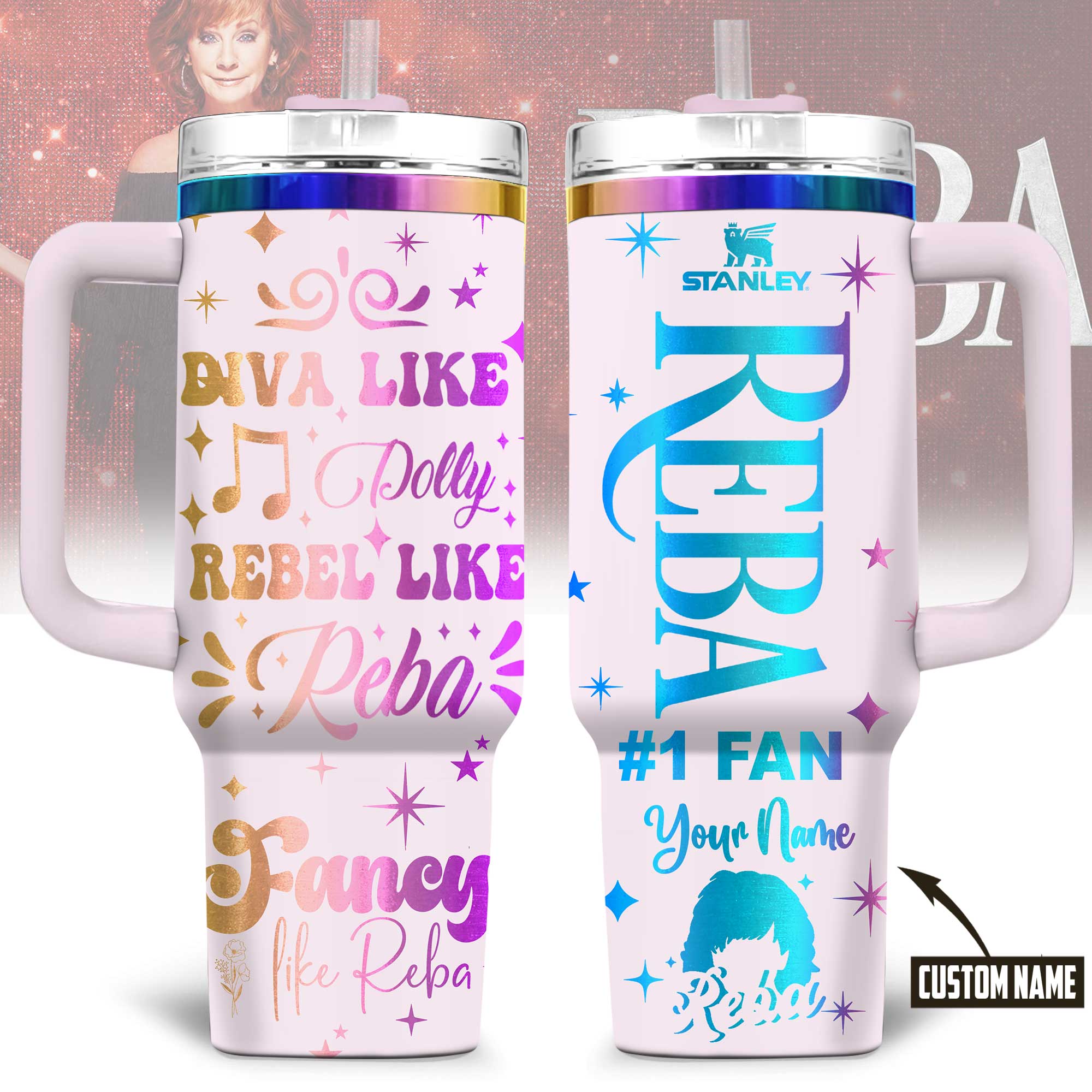 Reba McEntire Music Custom Stanley Cup 40 oz 30 oz Tumbler With HandleTVC2301173