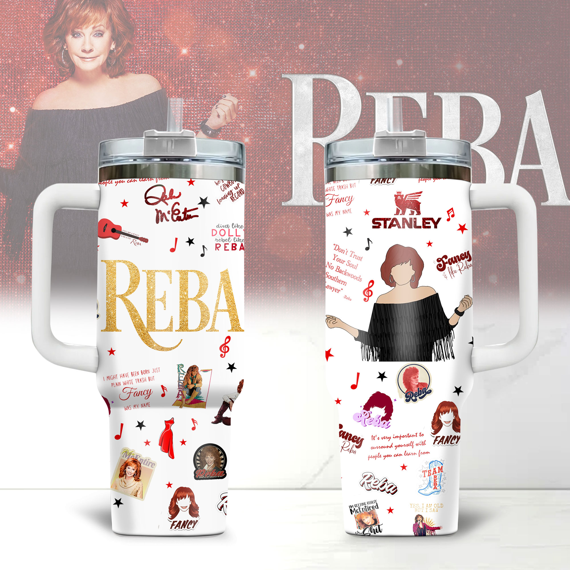 Reba McEntire Music Custom Stanley Cup 40 oz 30 oz Tumbler With HandleTVC2301177