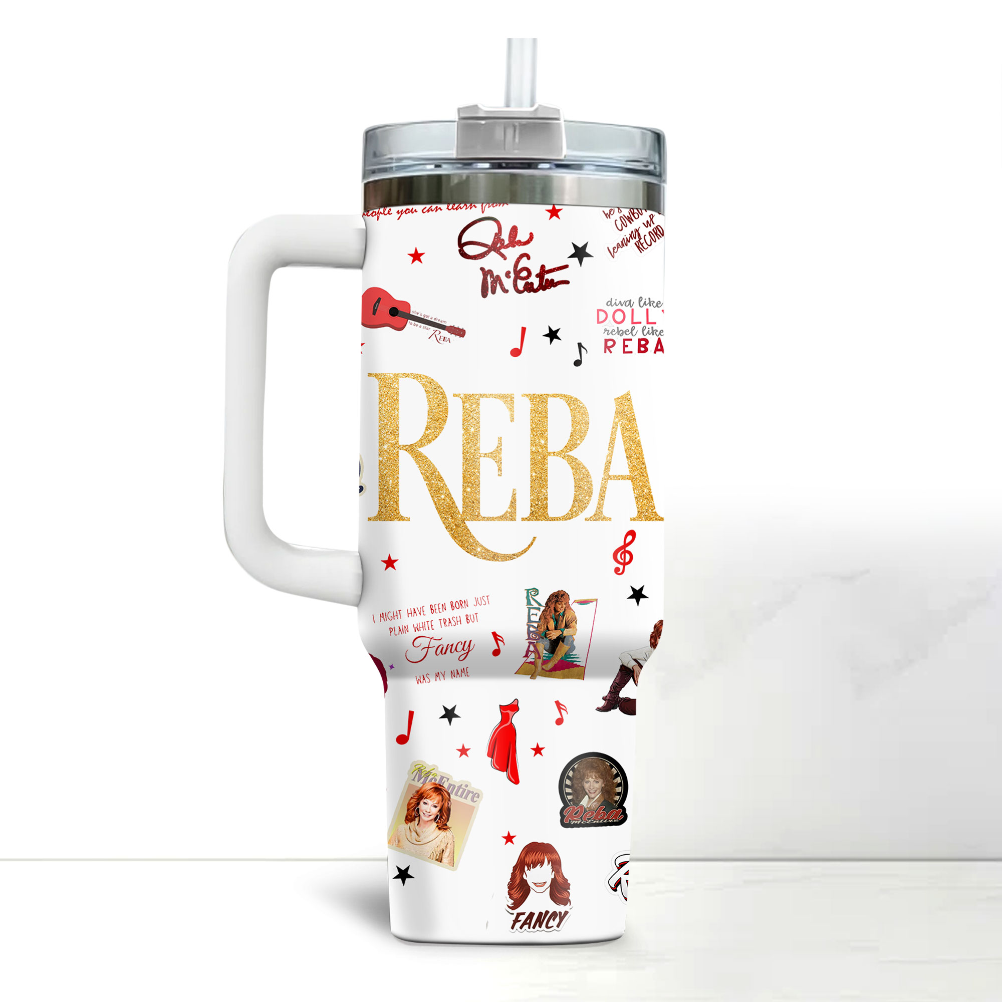 Reba McEntire Music Custom Stanley Cup 40 oz 30 oz Tumbler With HandleTVC2301177 - Image 2