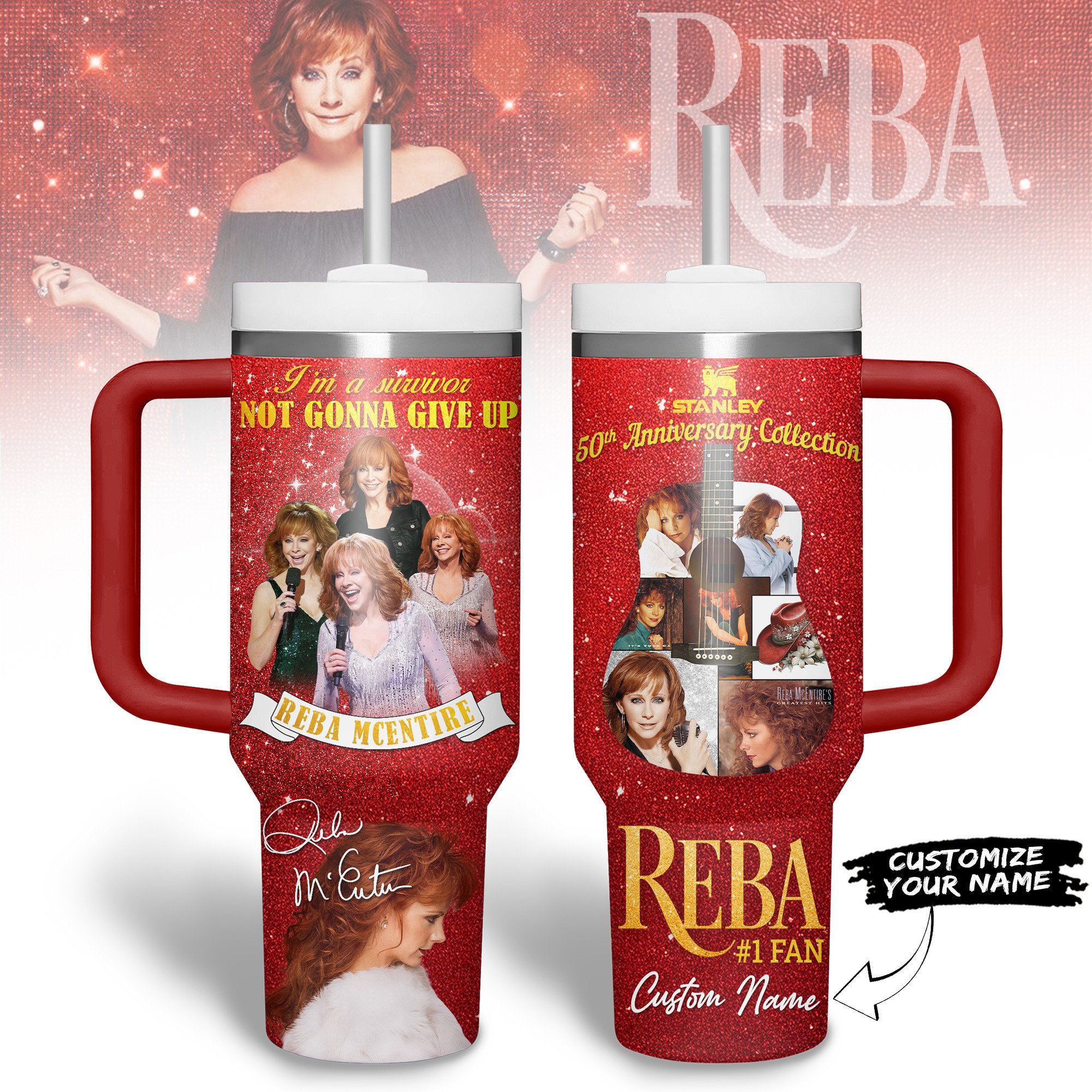 Reba McEntire Music Custom Stanley Cup 40 oz 30 oz Tumbler With HandleTVC2301179