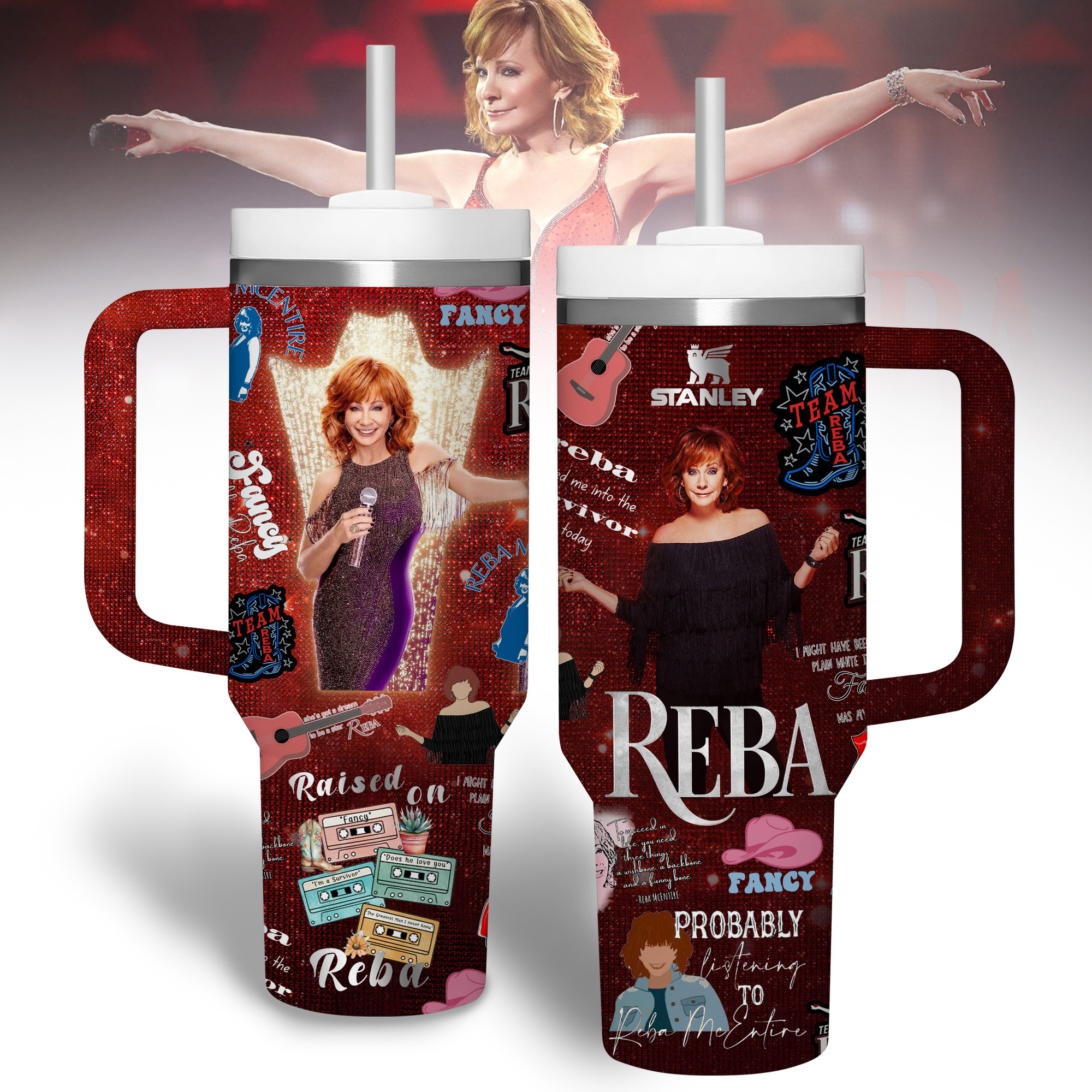 Reba Mcentire Music Custom Stanley Cup 40 oz 30 oz Tumbler With HandleTVC2301336