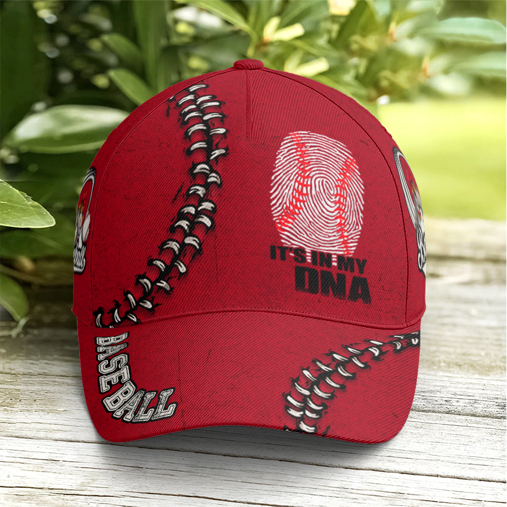 Red Cap It Is In My DNA For Baseball Lovers Trucker Hats Custom Hats Gifts For Men & Women