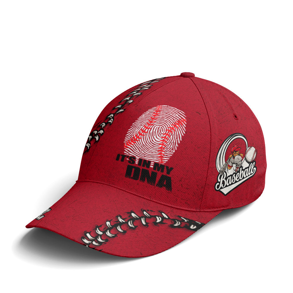 Red Cap It Is In My DNA For Baseball Lovers Trucker Hats Custom Hats Gifts For Men & Women