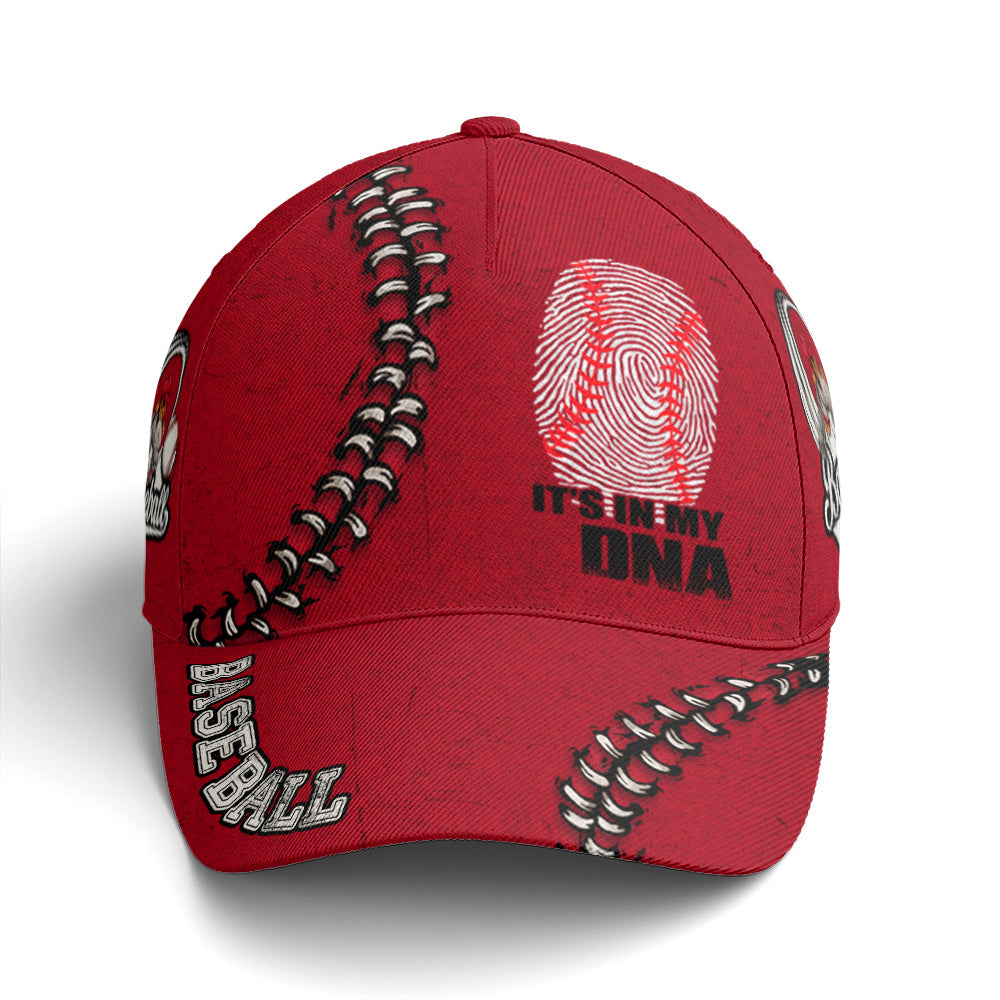 Red Cap It Is In My DNA For Baseball Lovers Trucker Hats Custom Hats Gifts For Men & Women